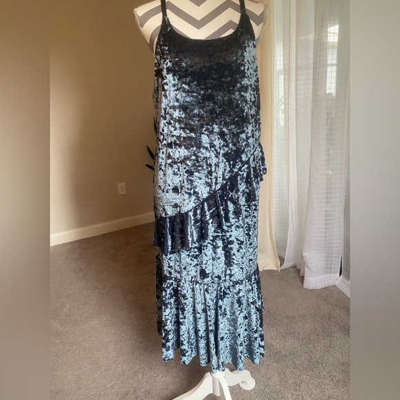 ASOS Velvet Maxi Dress in gray/blue - Picture 4 of 5